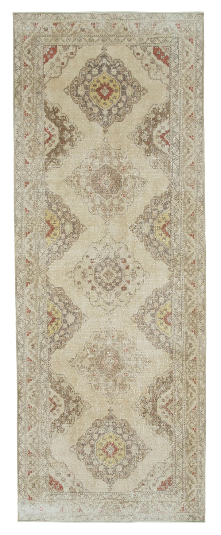 5x12 Beige Turkish Vintage Runner Rug - 24191