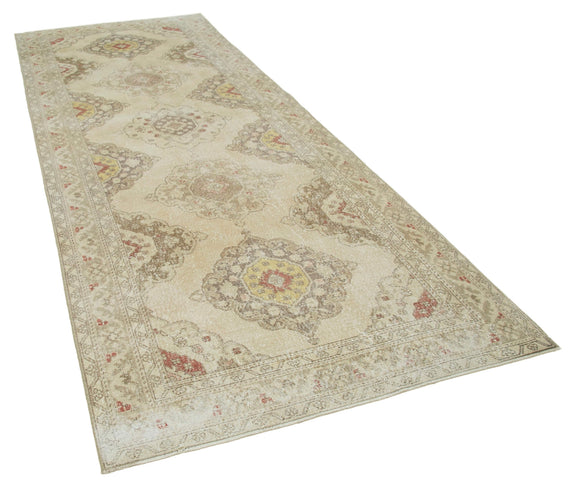 5x12 Beige Turkish Vintage Runner Rug - 24191