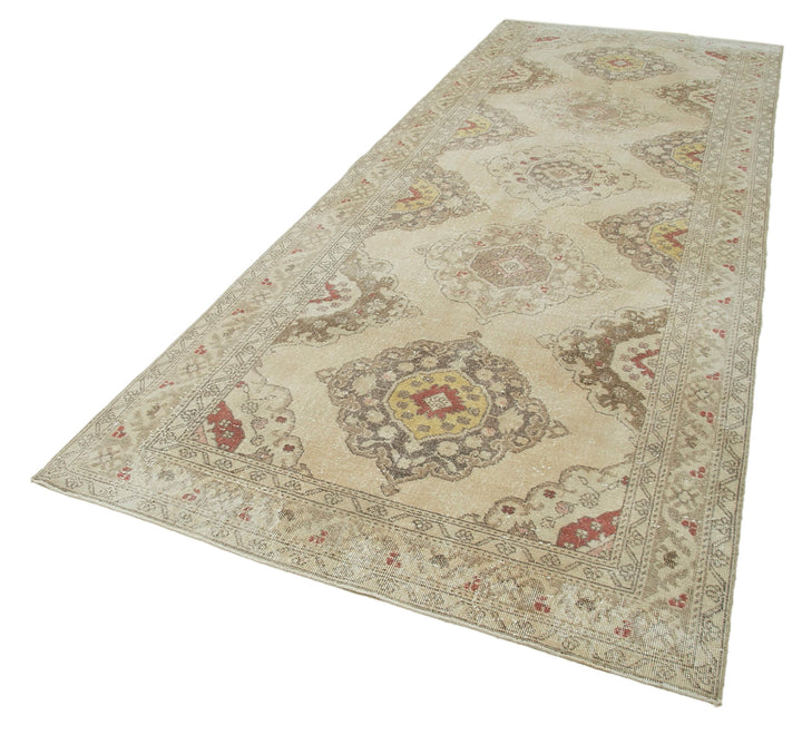 5x12 Beige Turkish Vintage Runner Rug - 24191