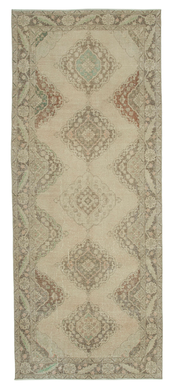 5x12 Beige Turkish Vintage Runner Rug - 24192