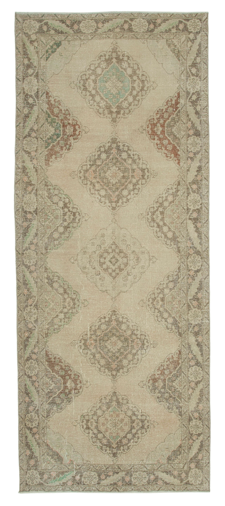 5x12 Beige Turkish Vintage Runner Rug - 24192