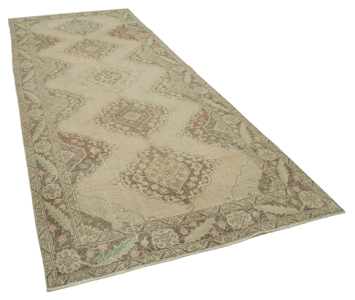 5x12 Beige Turkish Vintage Runner Rug - 24192