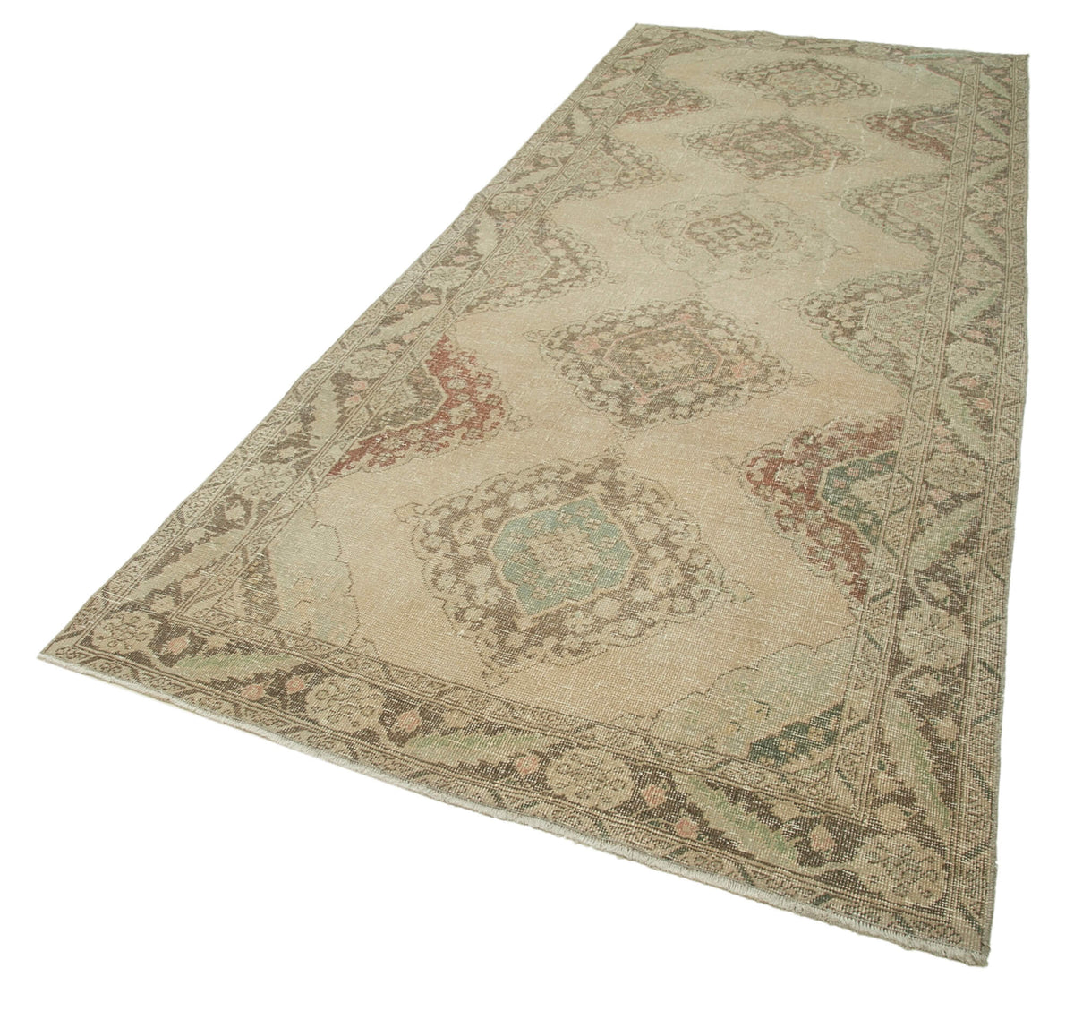 5x12 Beige Turkish Vintage Runner Rug - 24192