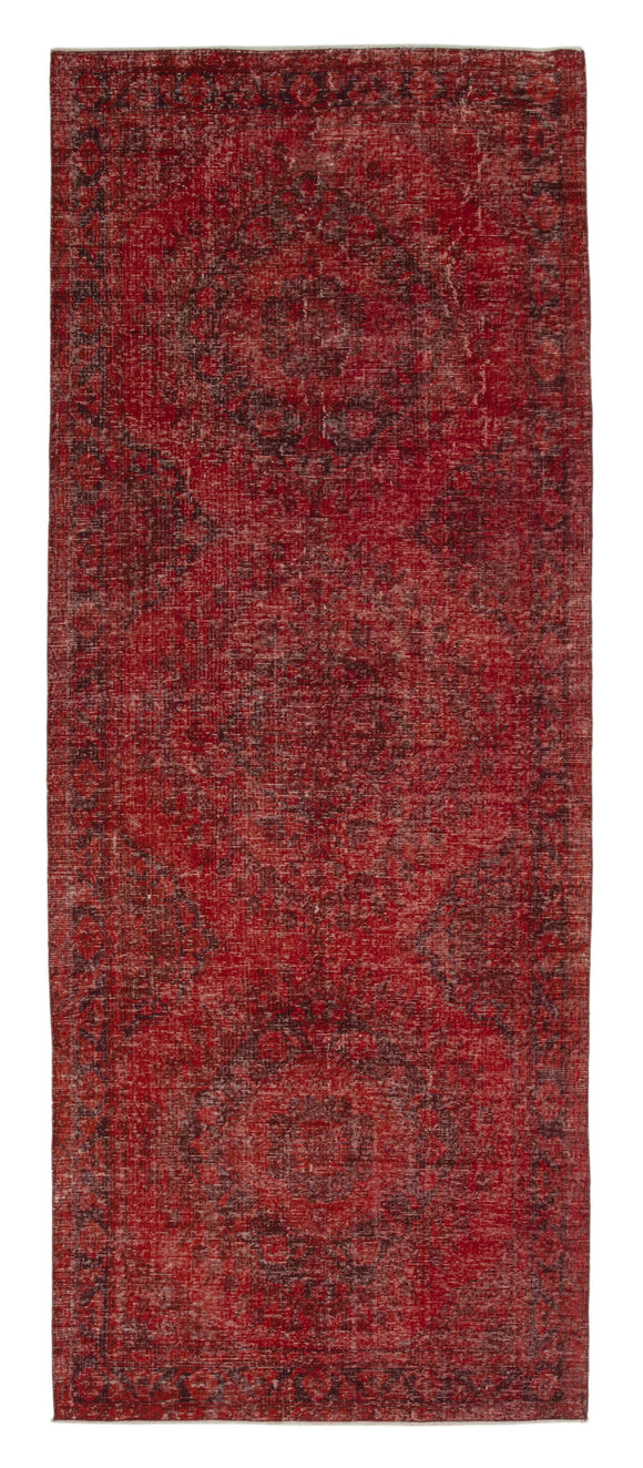 5x13 Red Turkish Over Dyed Runner Rug - 24194