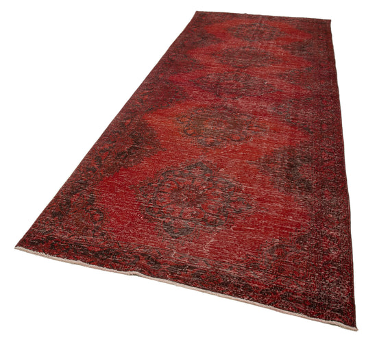 5x13 Red Turkish Over Dyed Runner Rug - 24196