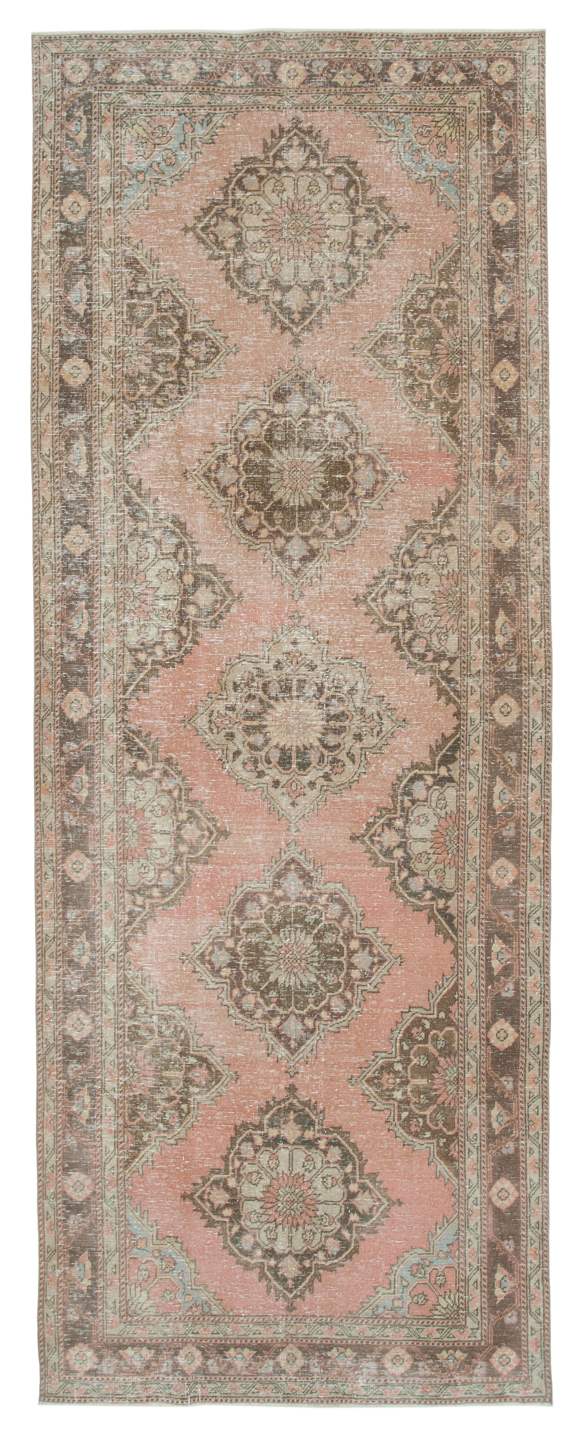 5x13 Beige Turkish Vintage Runner Rug - 24206