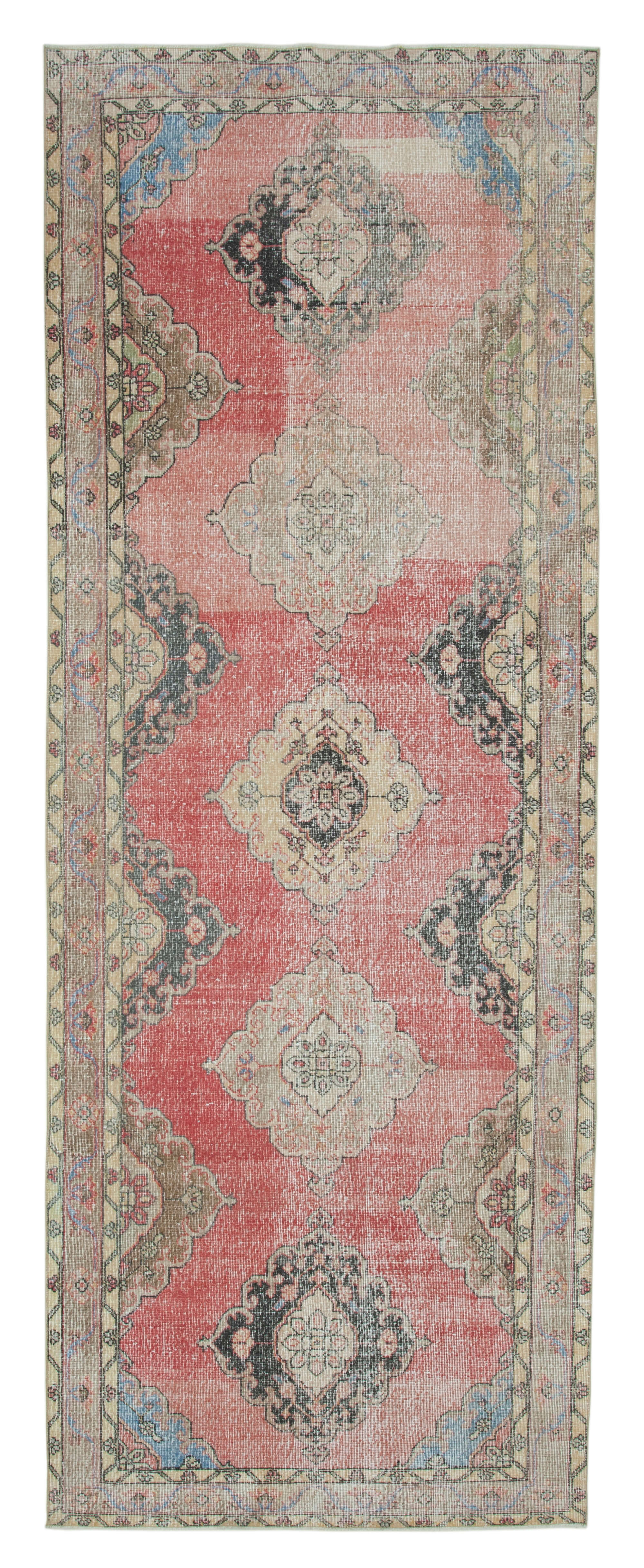 5x13 Beige Turkish Vintage Runner Rug - 24212