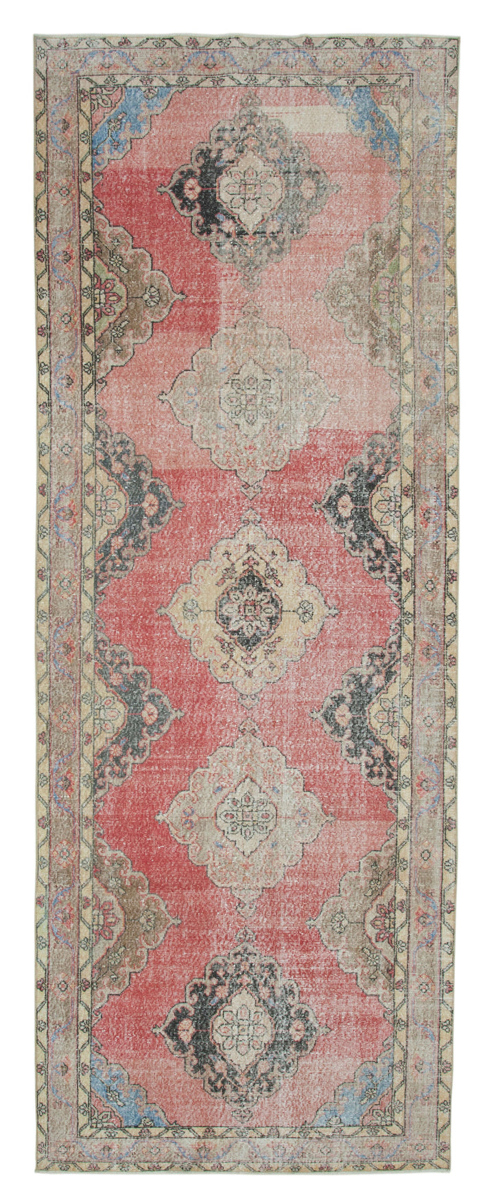 5x13 Beige Turkish Vintage Runner Rug - 24212