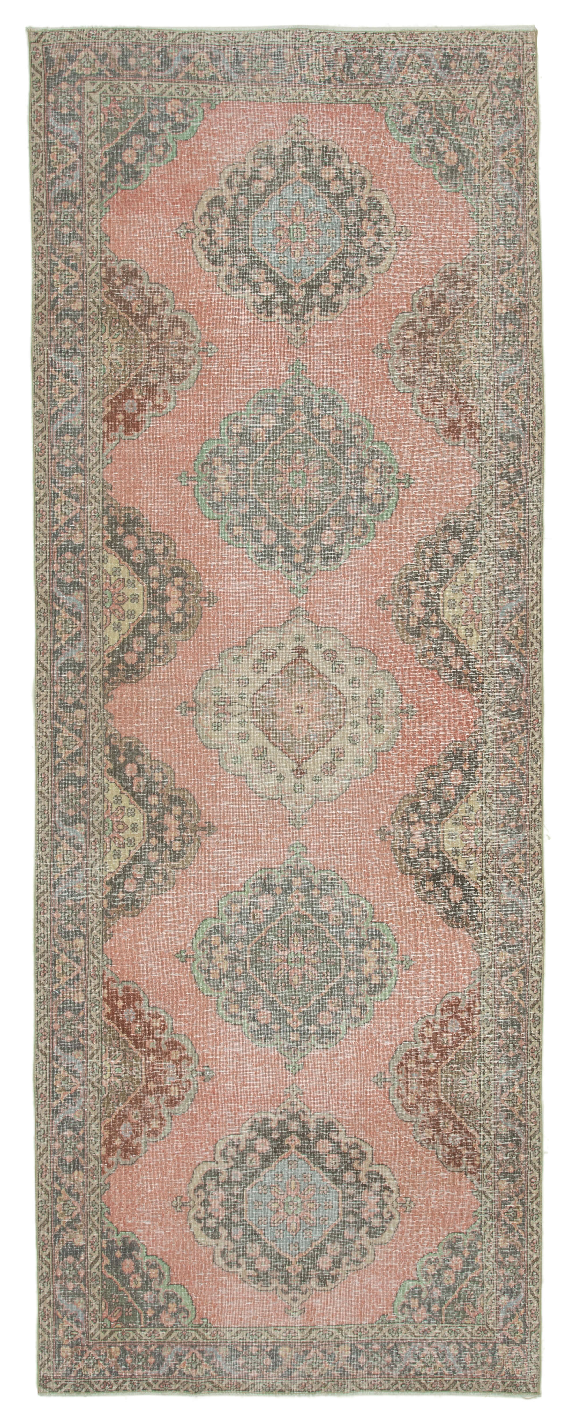 5x13 Beige Turkish Vintage Runner Rug - 24214