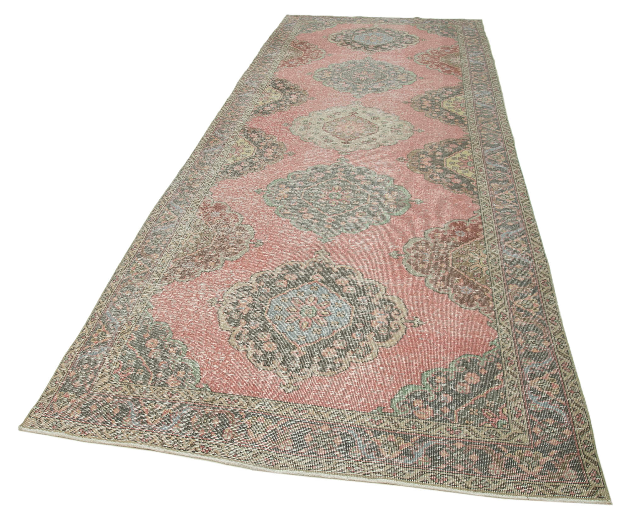 5x13 Beige Turkish Vintage Runner Rug - 24214