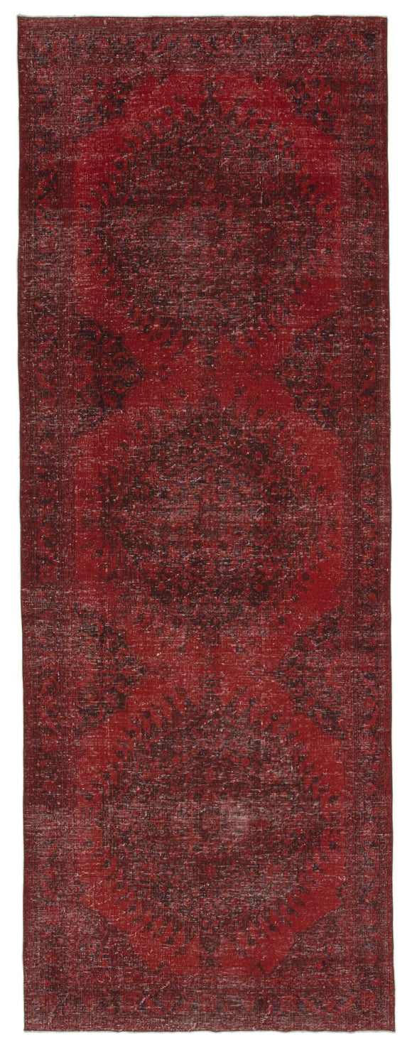 5x13 Red Turkish Over Dyed Runner Rug - 24217