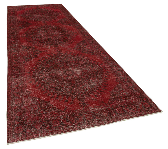 5x13 Red Turkish Over Dyed Runner Rug - 24217