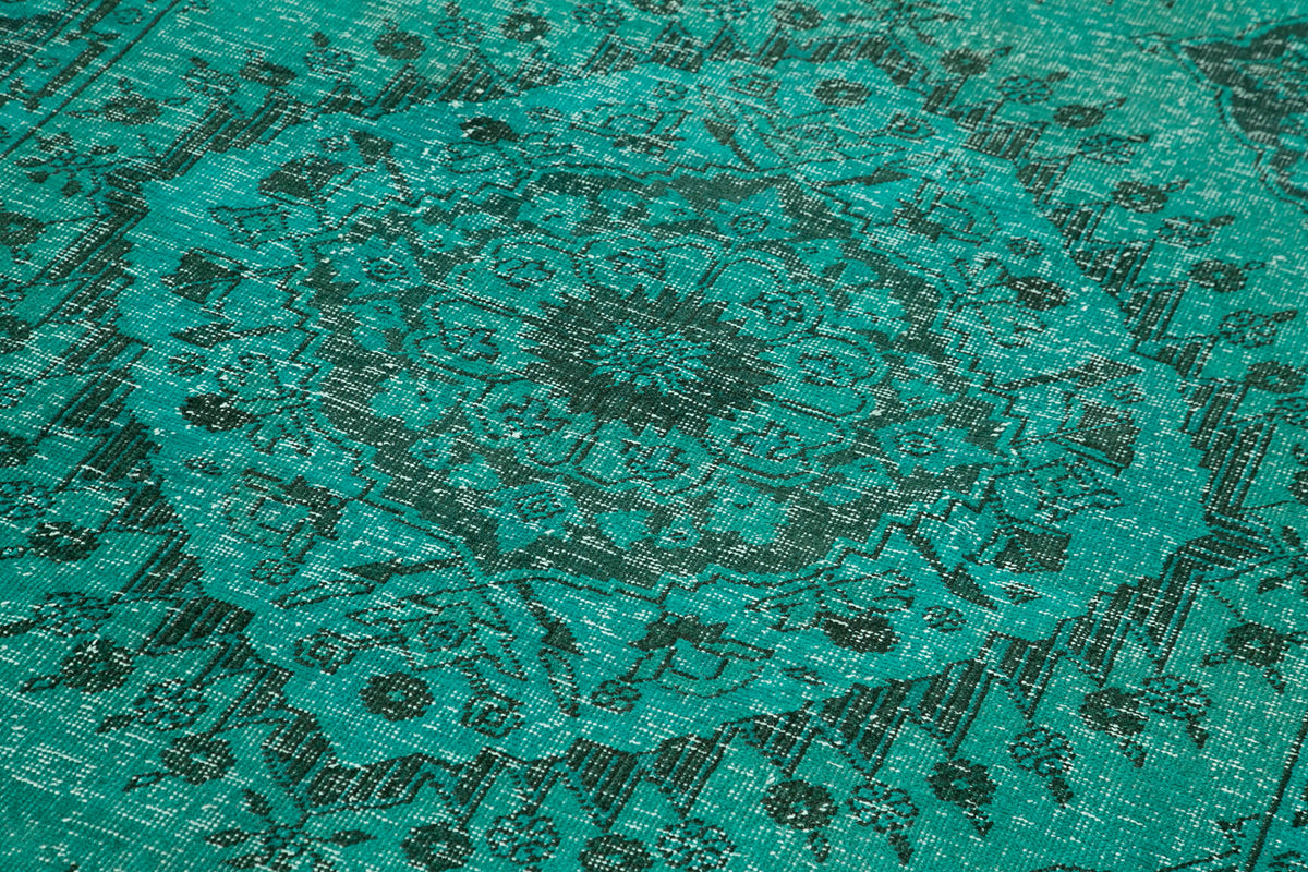 5x12 Turquoise Turkish Over Dyed Runner Rug - 24223