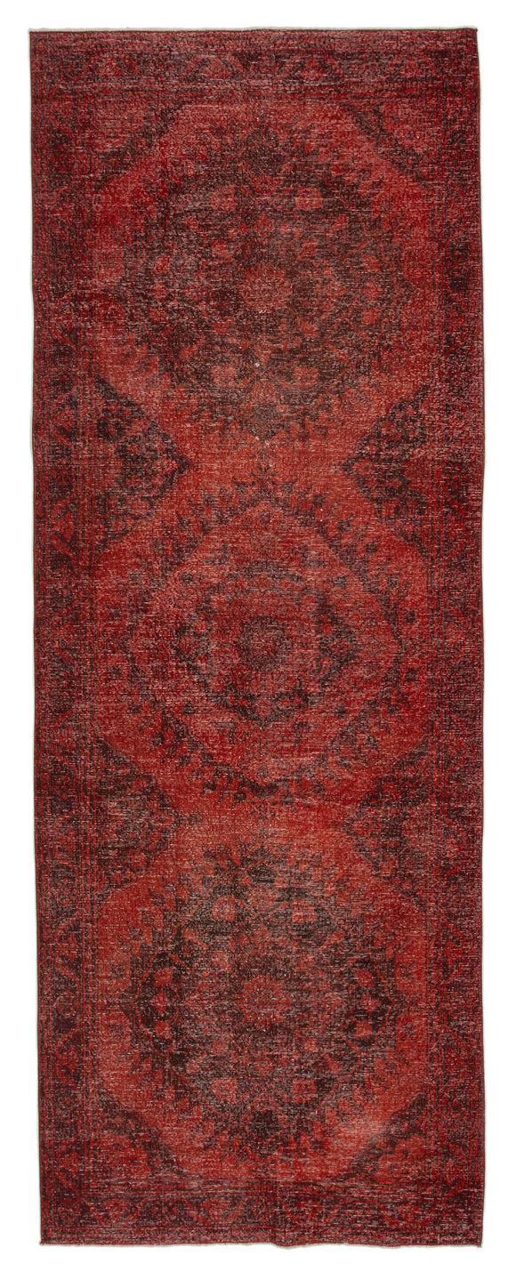 5x13 Red Turkish Over Dyed Runner Rug - 24227