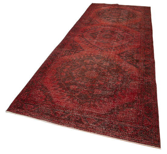 5x13 Red Turkish Over Dyed Runner Rug - 24227