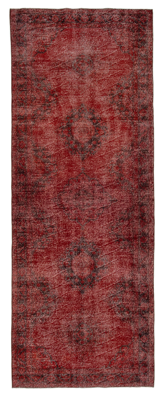 5x13 Red Turkish Over Dyed Runner Rug - 24228