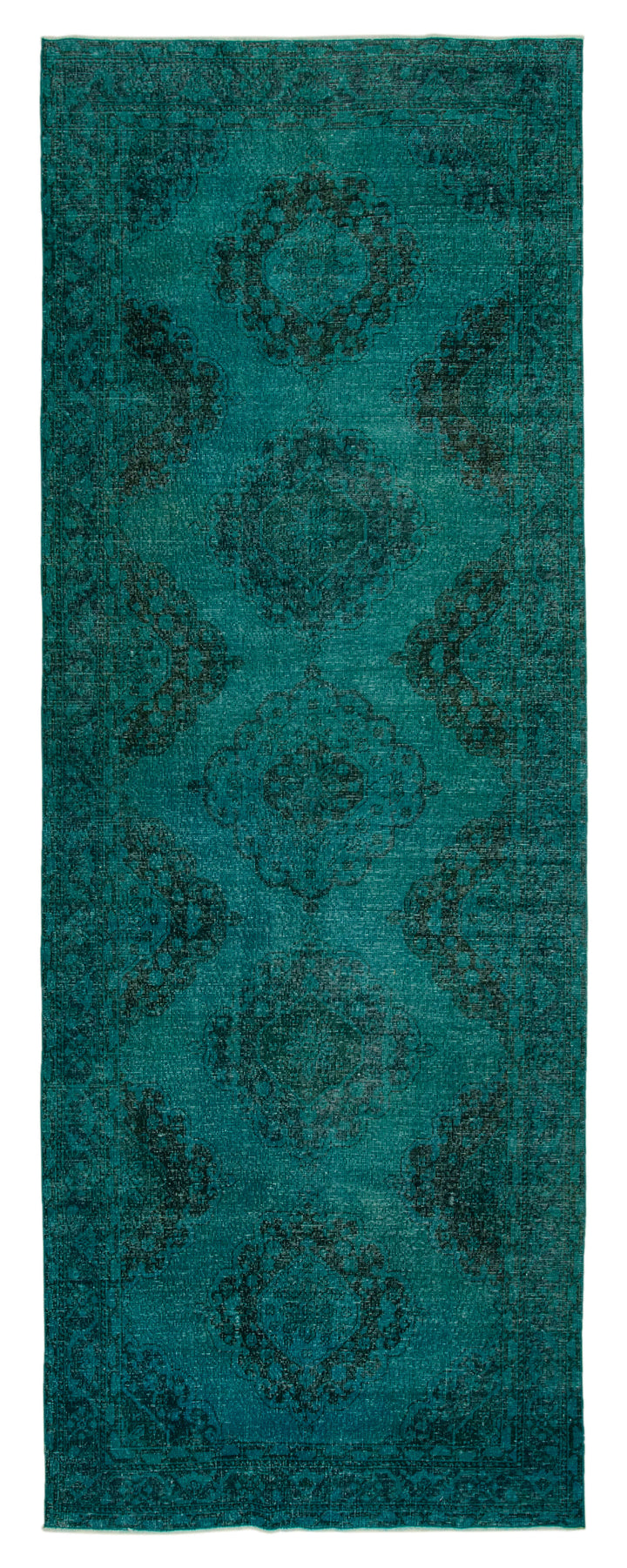 5x13 Turquoise Turkish Over Dyed Runner Rug - 24230