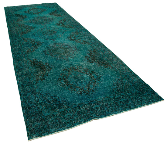 5x13 Turquoise Turkish Over Dyed Runner Rug - 24230