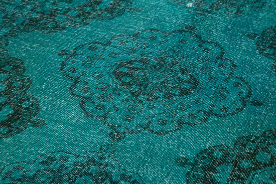5x13 Turquoise Turkish Over Dyed Runner Rug - 24230