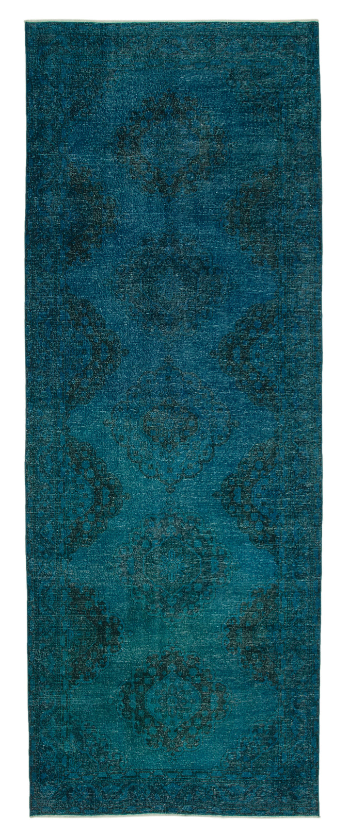 5x13 Turquoise Turkish Over Dyed Runner Rug - 24236