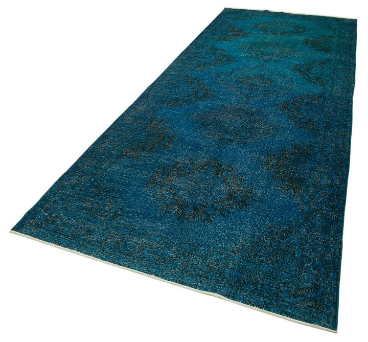 5x13 Turquoise Turkish Over Dyed Runner Rug - 24236