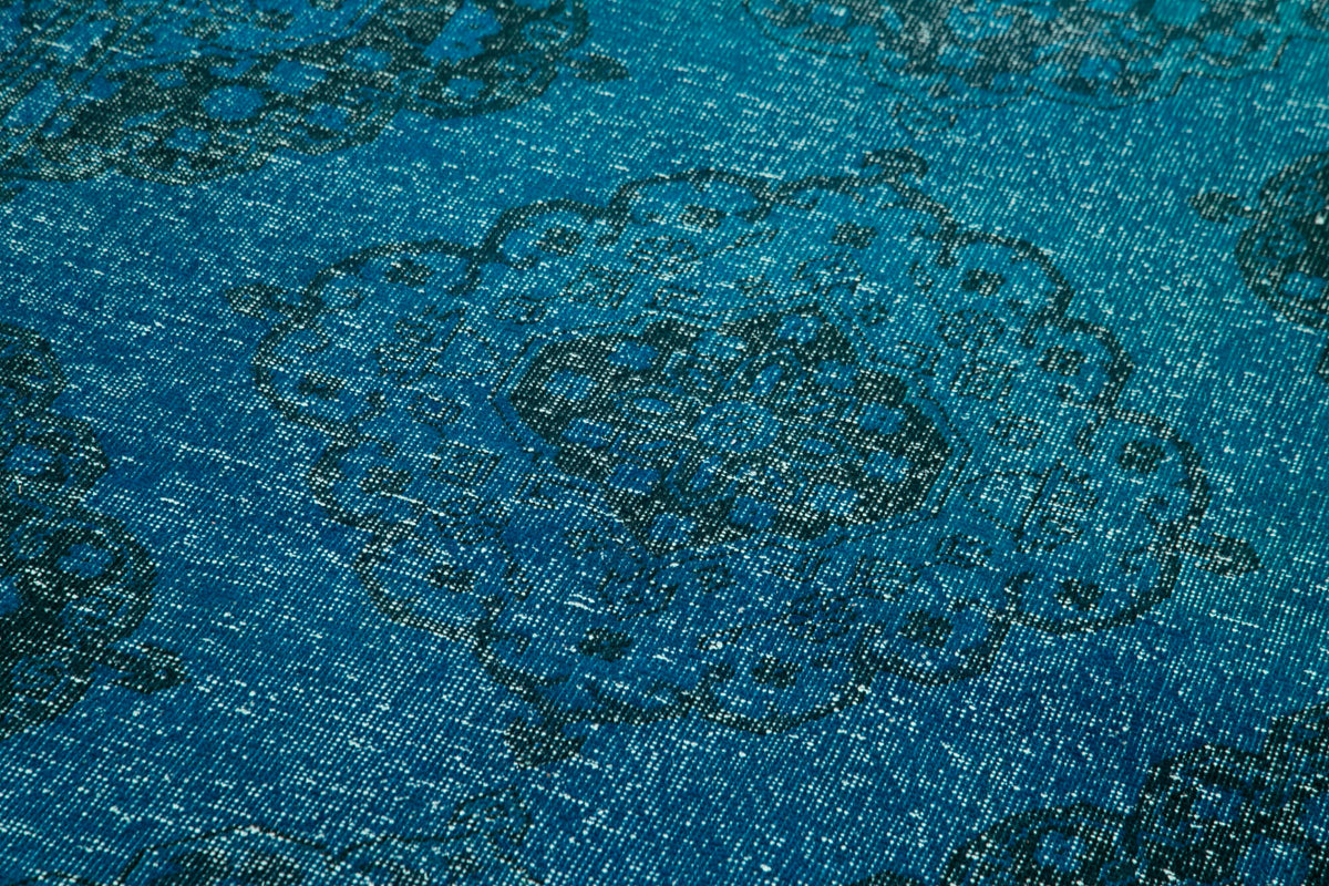 5x13 Turquoise Turkish Over Dyed Runner Rug - 24236