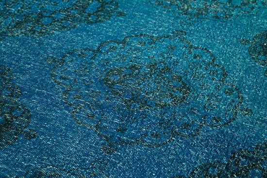 5x13 Turquoise Turkish Over Dyed Runner Rug - 24236