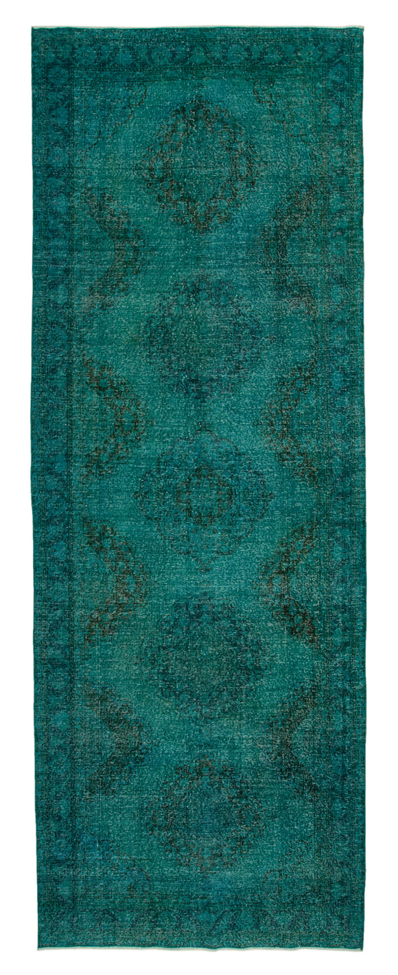 5x13 Turquoise Turkish Over Dyed Runner Rug - 24237