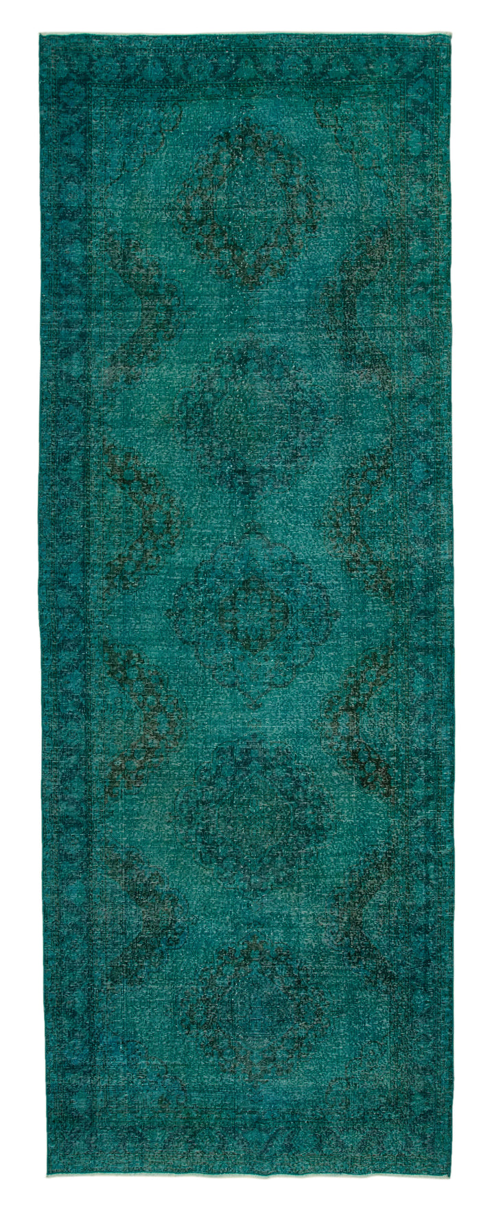 5x13 Turquoise Turkish Over Dyed Runner Rug - 24237