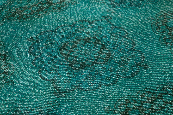 5x13 Turquoise Turkish Over Dyed Runner Rug - 24237