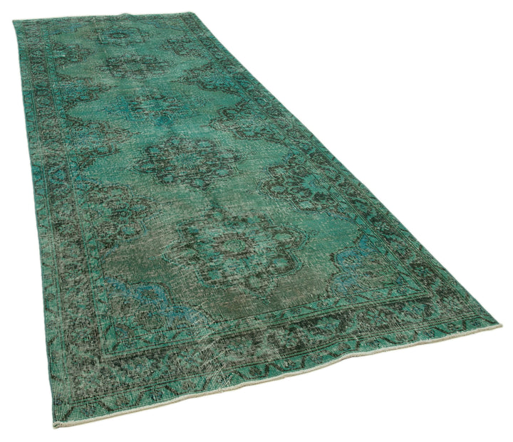 5x12 Turquoise Turkish Over Dyed Runner Rug - 24242