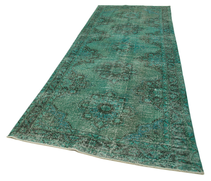 5x12 Turquoise Turkish Over Dyed Runner Rug - 24242