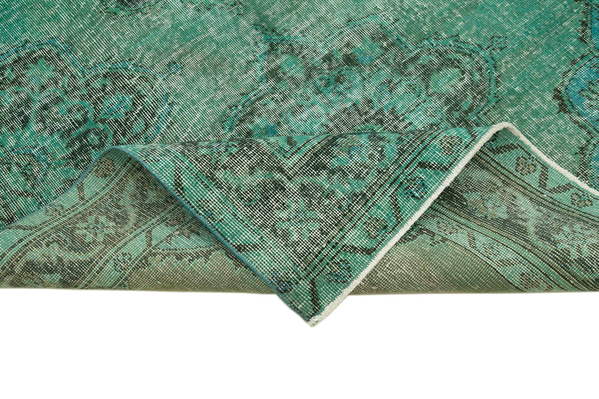 5x12 Turquoise Turkish Over Dyed Runner Rug - 24242