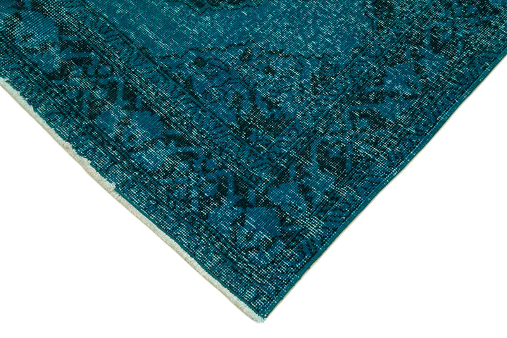 4x13 Turquoise Turkish Over Dyed Runner Rug - 24245