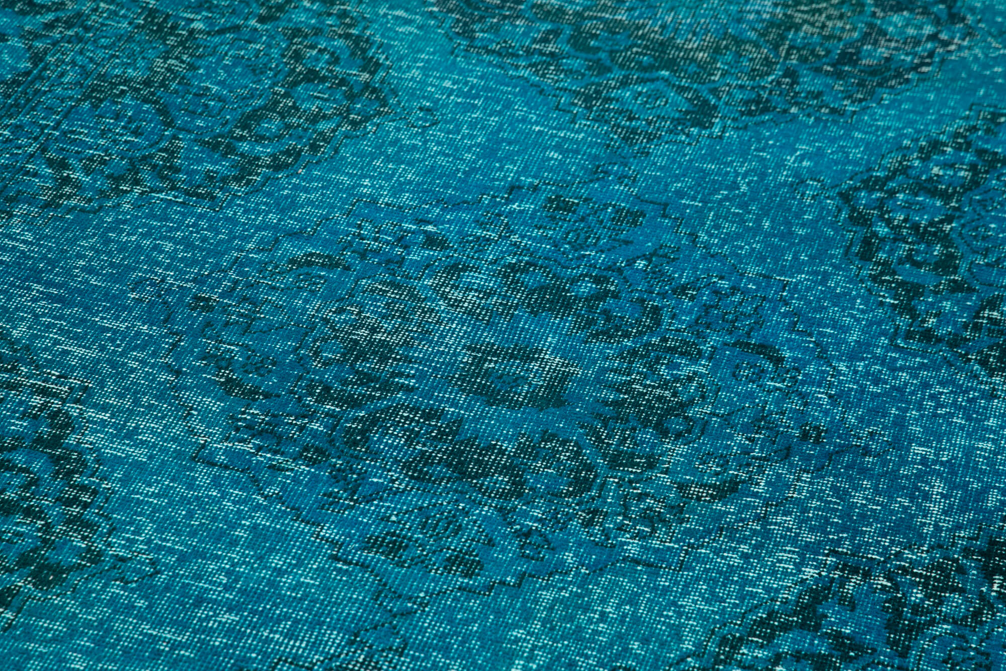4x13 Turquoise Turkish Over Dyed Runner Rug - 24245