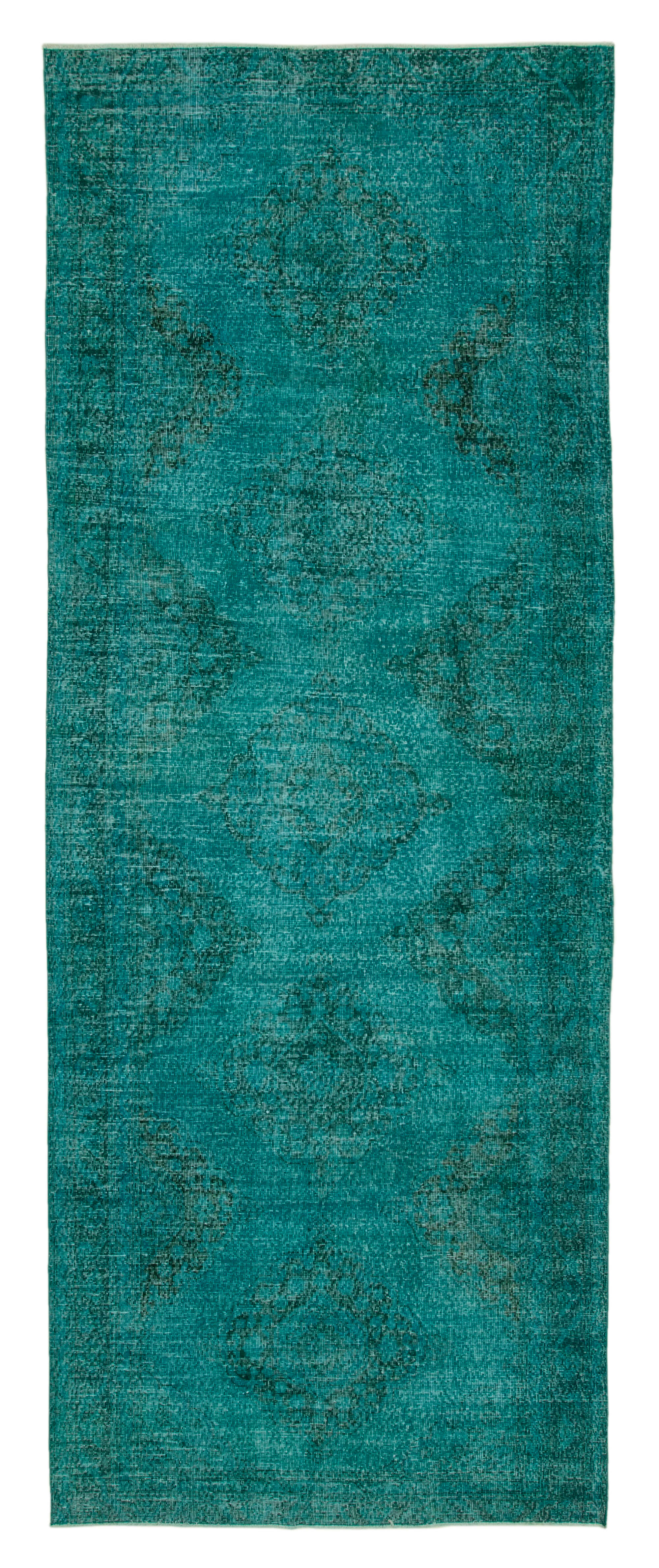 5x13 Turquoise Turkish Over Dyed Runner Rug - 24246