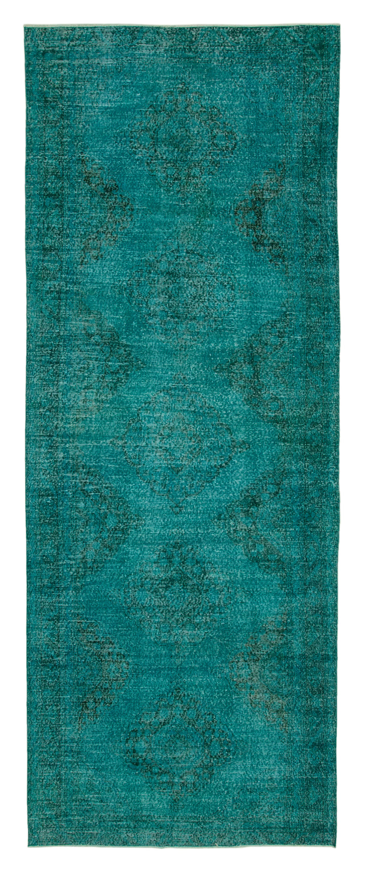5x13 Turquoise Turkish Over Dyed Runner Rug - 24246