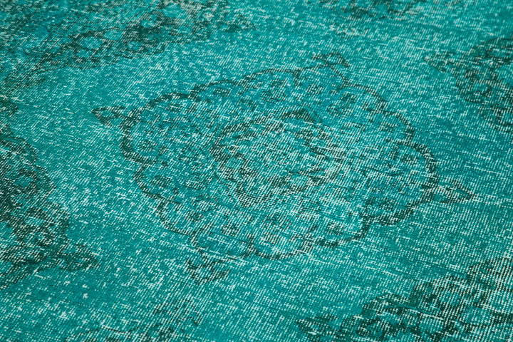 5x13 Turquoise Turkish Over Dyed Runner Rug - 24246