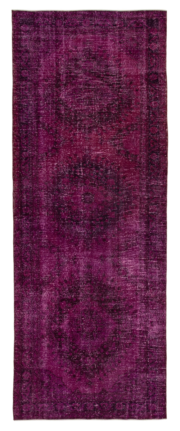 5x13 Fuchsia Turkish Over Dyed Runner Rug - 24248