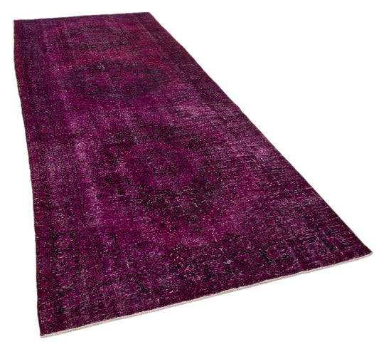 5x13 Fuchsia Turkish Over Dyed Runner Rug - 24248
