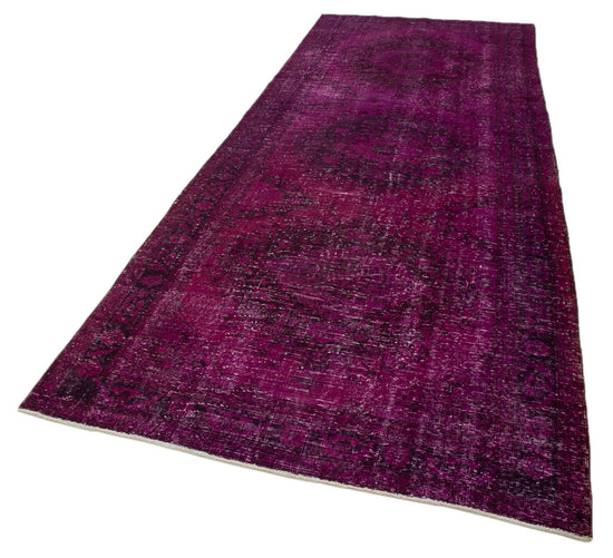 5x13 Fuchsia Turkish Over Dyed Runner Rug - 24248