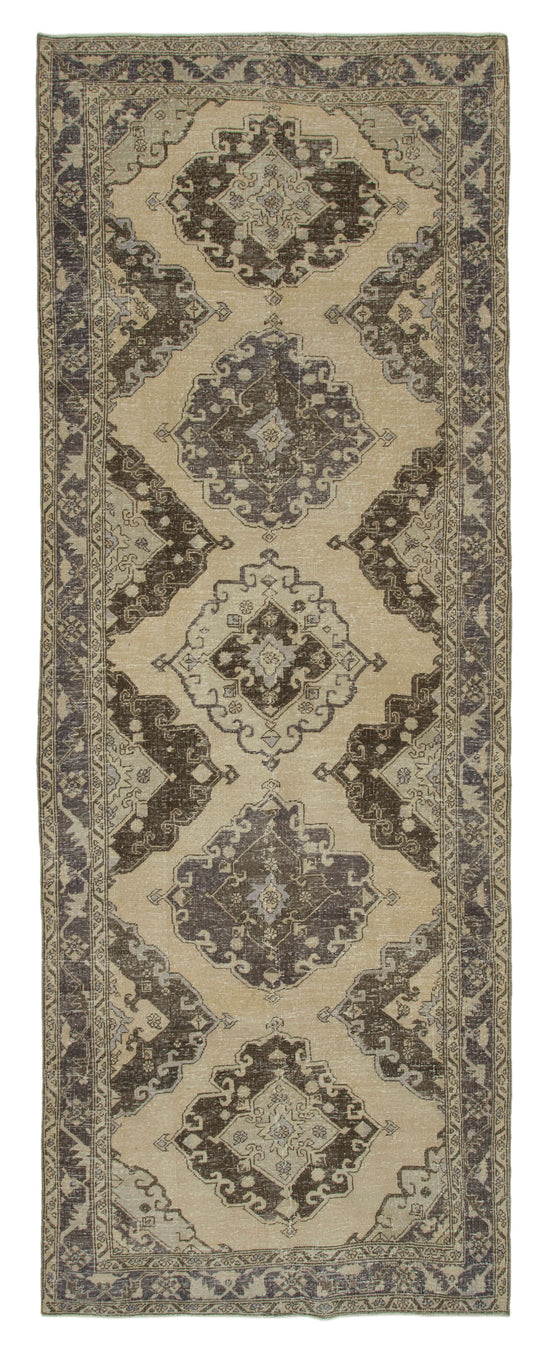 5x13 Beige Turkish Vintage Runner Rug - 24249
