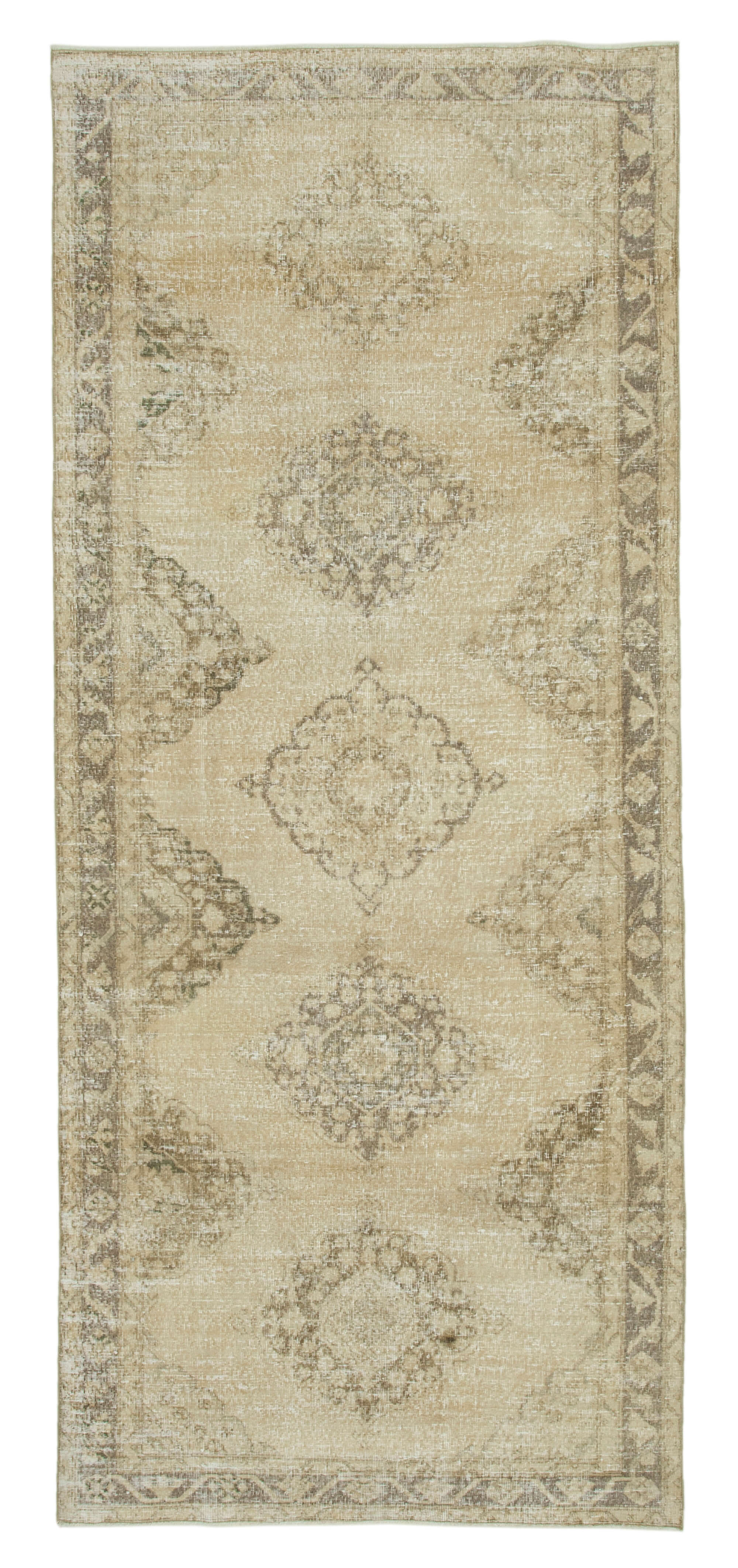 5x11 Beige Turkish Vintage Runner Rug - 24253