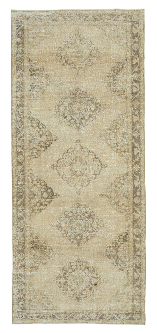 5x11 Beige Turkish Vintage Runner Rug - 24253