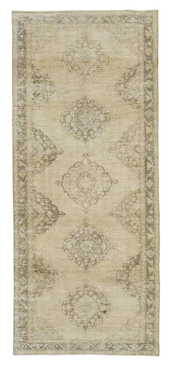 5x11 Beige Turkish Vintage Runner Rug - 24253