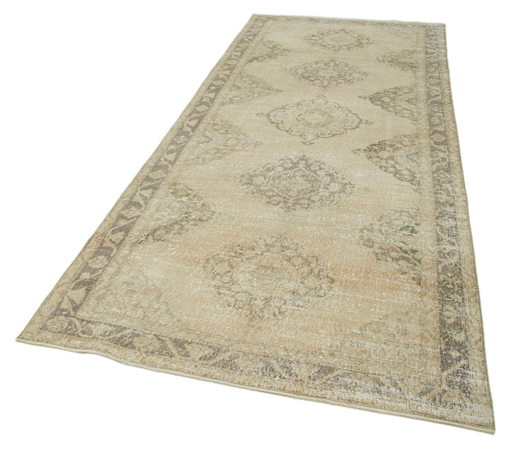 5x11 Beige Turkish Vintage Runner Rug - 24253