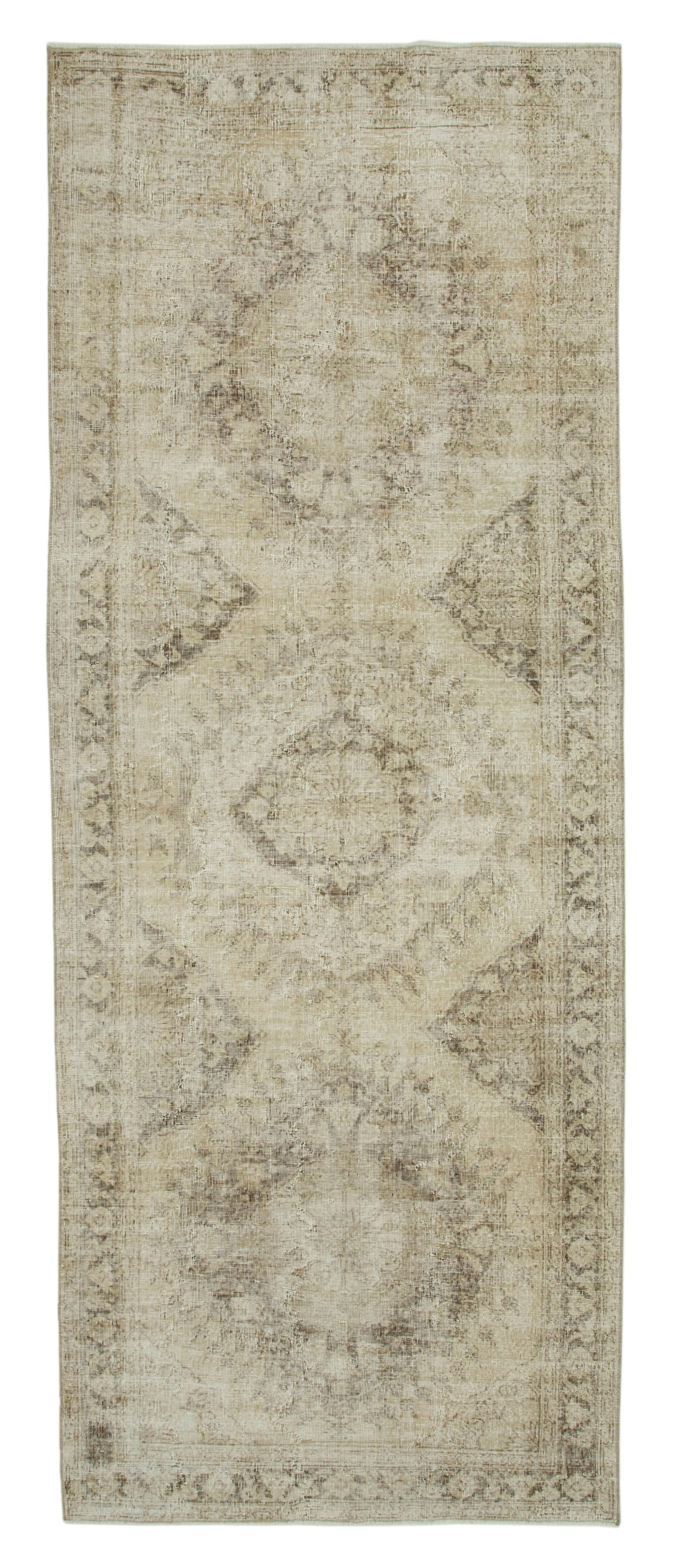 5x13 Beige Turkish Vintage Runner Rug - 24256