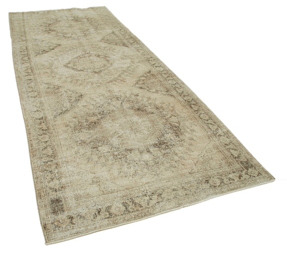 5x13 Beige Turkish Vintage Runner Rug - 24256