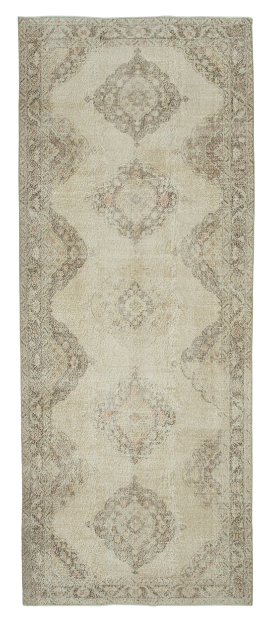 5x13 Beige Turkish Vintage Runner Rug - 24257