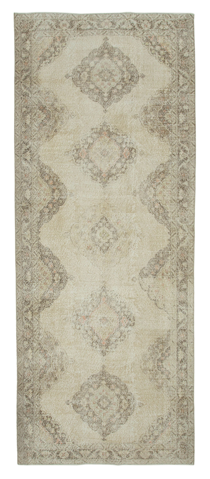 5x13 Beige Turkish Vintage Runner Rug - 24257